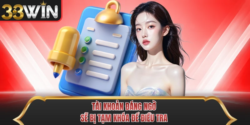 Tài khoản đáng ngờ sẽ bị tạm khóa để điều tra Tài khoản đáng ngờ sẽ bị tạm khóa để điều tra
